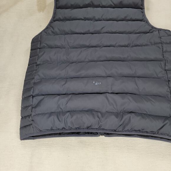 Lands End Puffer Vest Mens Sz Large Gray Goose Down Winter Cold Quilted Snow - Picture 13 of 16